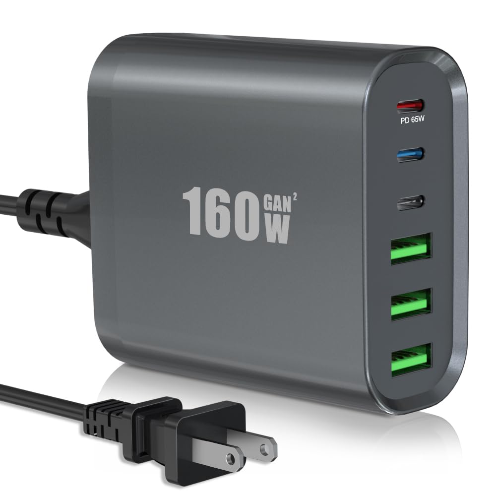160W  PD USB 充電機 Anker | Prime Charger (160W, 3 Ports, Smart Display) 140W GaN USB スマホアクセサリー
